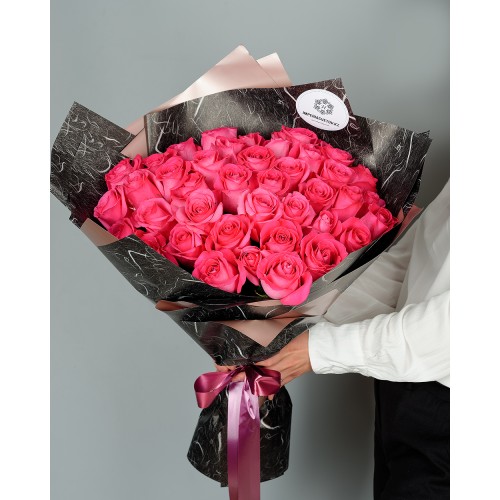 Купить на заказ Букет из 51 розовых роз с доставкой в Балхаше