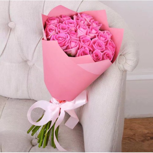 Купить на заказ Букет из 21 розовой розы с доставкой в Балхаше