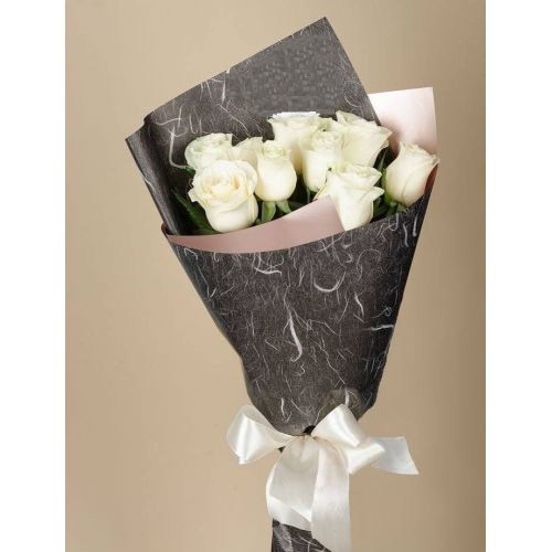 Купить на заказ Букет из 9 белых роз с доставкой в Балхаше
